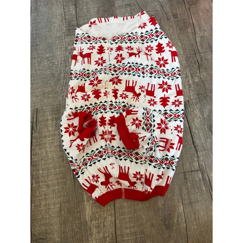 Hanna Andersson Christmas Fair Isle Dog Pajamas‎ Reindeer Snowflake Large